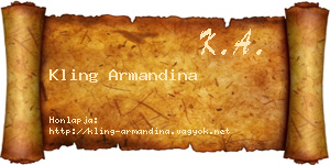 Kling Armandina névjegykártya